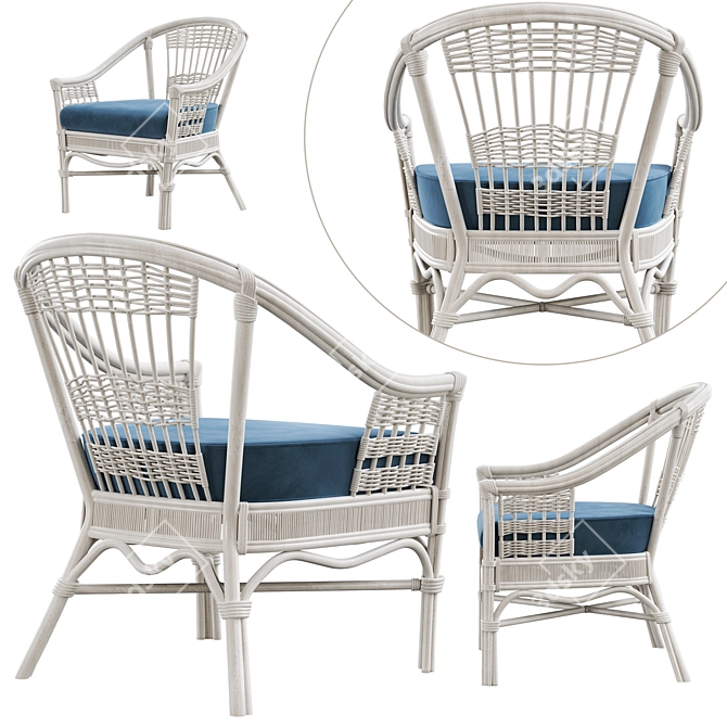 Bermuda Rattan Game Chair: Stylish and Comfortable 3D model image 3