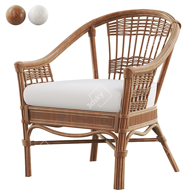 Bermuda Rattan Game Chair: Stylish and Comfortable 3D model image 5