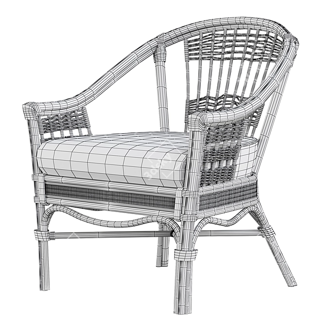 Bermuda Rattan Game Chair: Stylish and Comfortable 3D model image 7