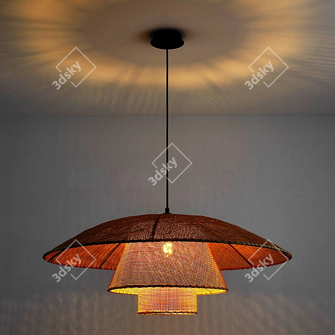 Natural Rattan Lamp, Lola 3D model image 3