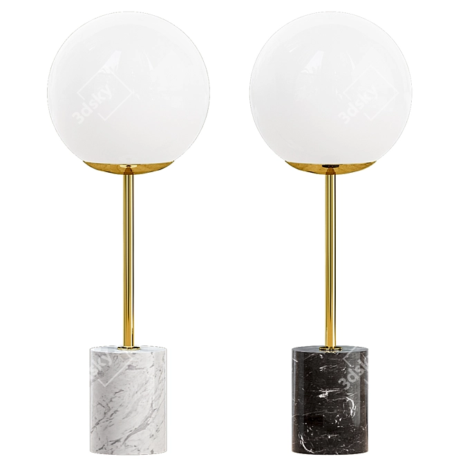 Lova Marble Table Lamp: Elegant Illumination for Your Space 3D model image 1