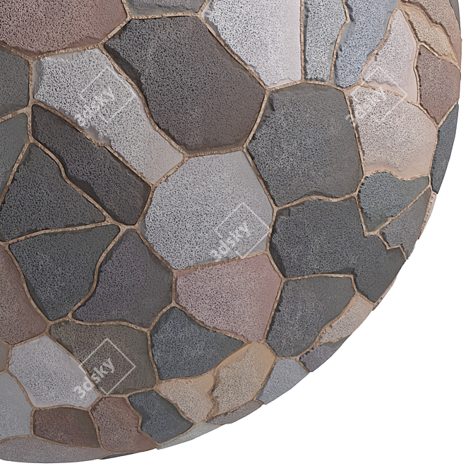 Stone Wall Material Pack - 3 Color PBR, 4k Texture 3D model image 2
