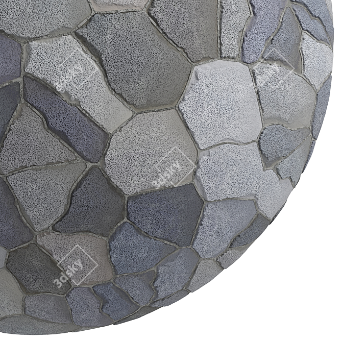 Stone Wall Material Pack - 3 Color PBR, 4k Texture 3D model image 3