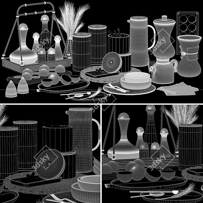 Versatile Kitchen Accessories Set 2018 3D model image 7