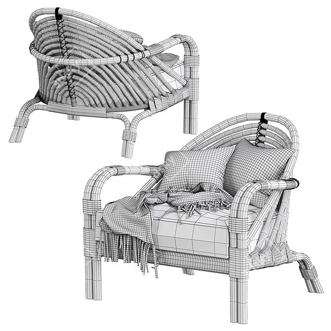 Edgewater Lounge Chair: Stylish and Comfortable Seating 3D model image 7