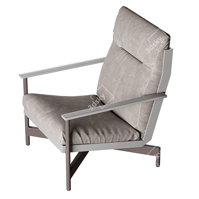 Elegant Onde Club Armchair 3D model image 5