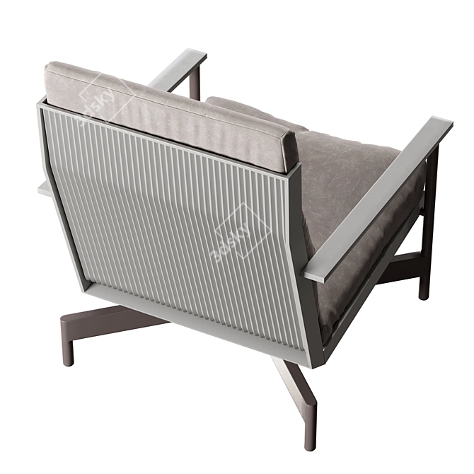 Elegant Onde Club Armchair 3D model image 6