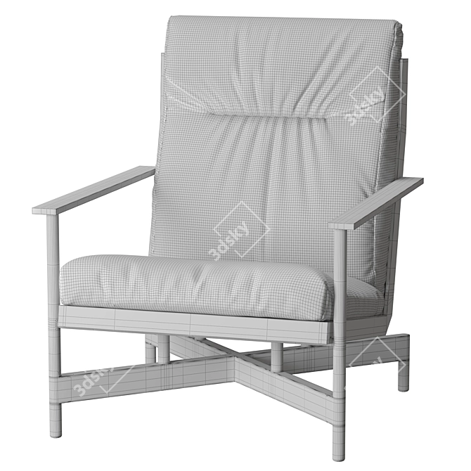 Elegant Onde Club Armchair 3D model image 7