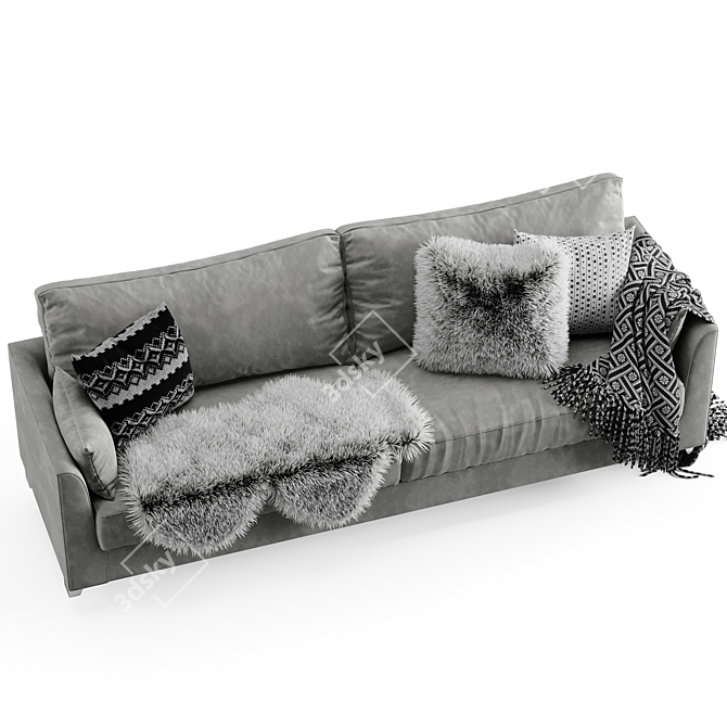 Meridiani Bisse 2015: Sleek Modern Sofa 3D model image 5