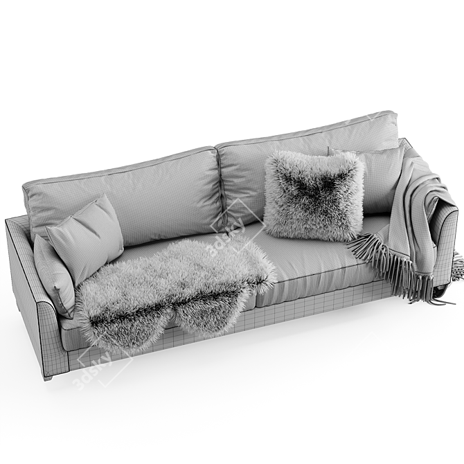 Meridiani Bisse 2015: Sleek Modern Sofa 3D model image 6