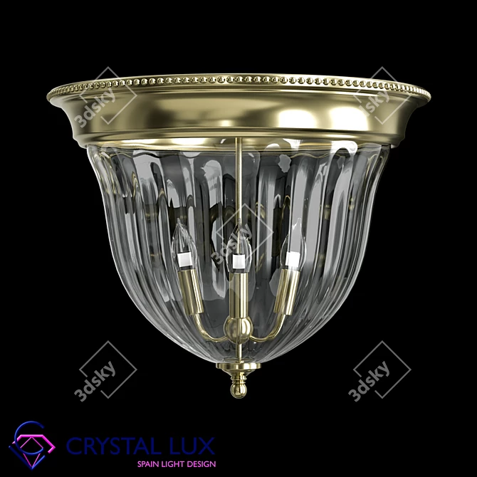 Crystal Lux Jugo PL4 Bronze/Transparente Pendant Light 3D model image 1