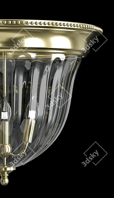 Crystal Lux Jugo PL4 Bronze/Transparente Pendant Light 3D model image 2