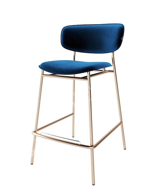 Title: Retro-inspired Calligaris Fifties Stool 3D model image 4