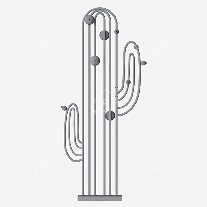 Sleek Cactus Sculpture 3D model image 3