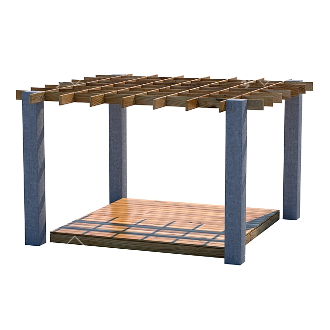 Timeless Elegance: Wooden Pergola 3D model image 1