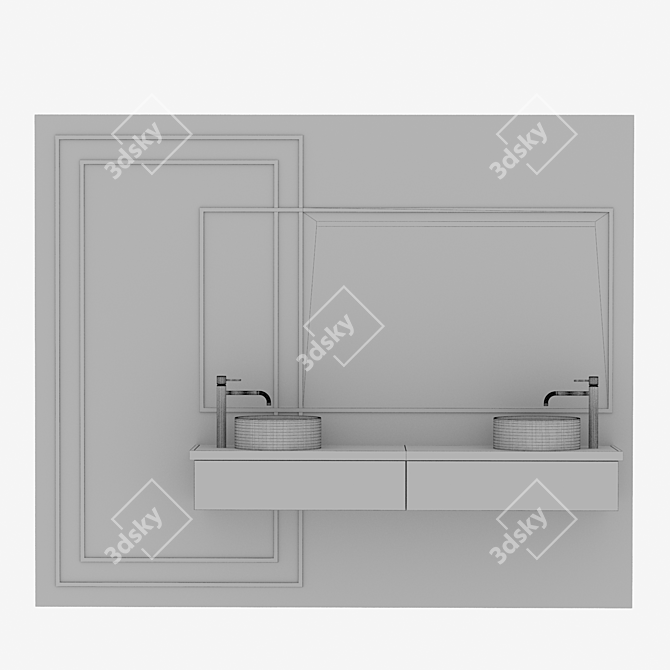 Modern Bathroom Furniture Set 3D model image 5