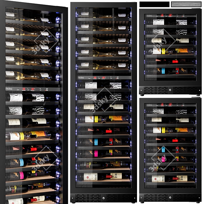 Pevino Wine Fridge Combo 3D model image 1