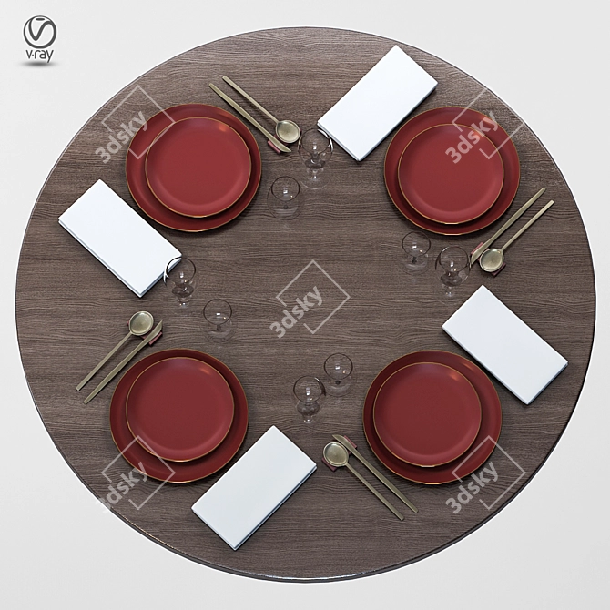 Elegant Table Setting Collection 3D model image 3