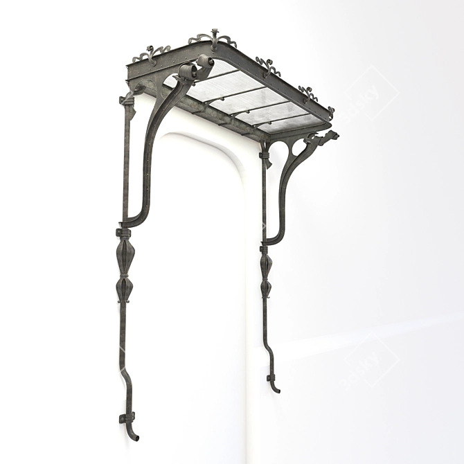 Art-Deco Wrought-Iron Canopy 3D model image 1