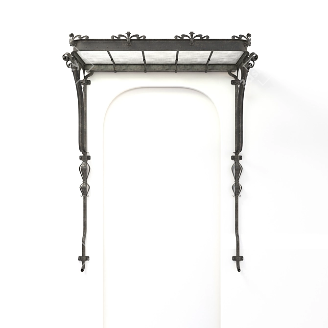 Art-Deco Wrought-Iron Canopy 3D model image 2