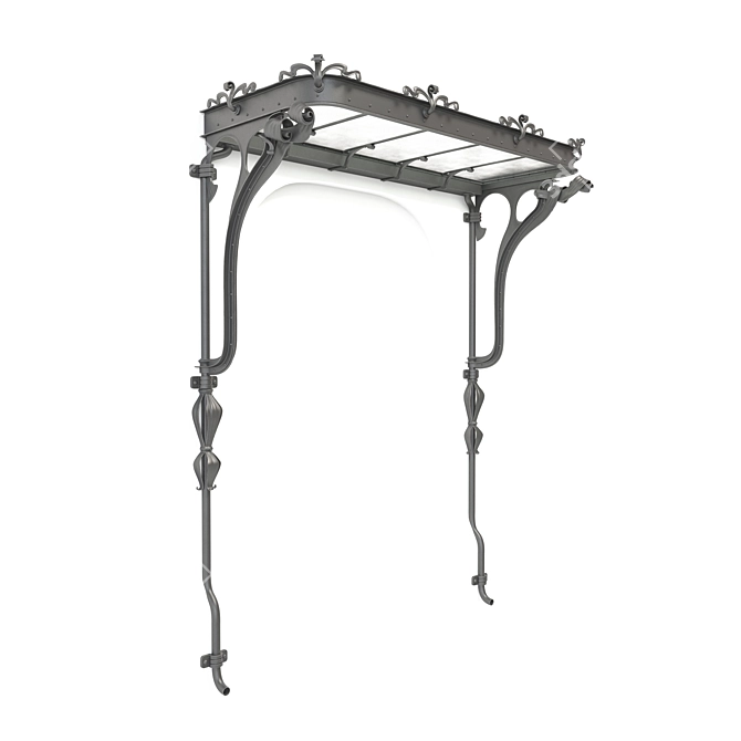 Art-Deco Wrought-Iron Canopy 3D model image 6