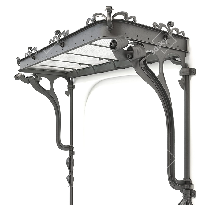 Art-Deco Wrought-Iron Canopy 3D model image 8