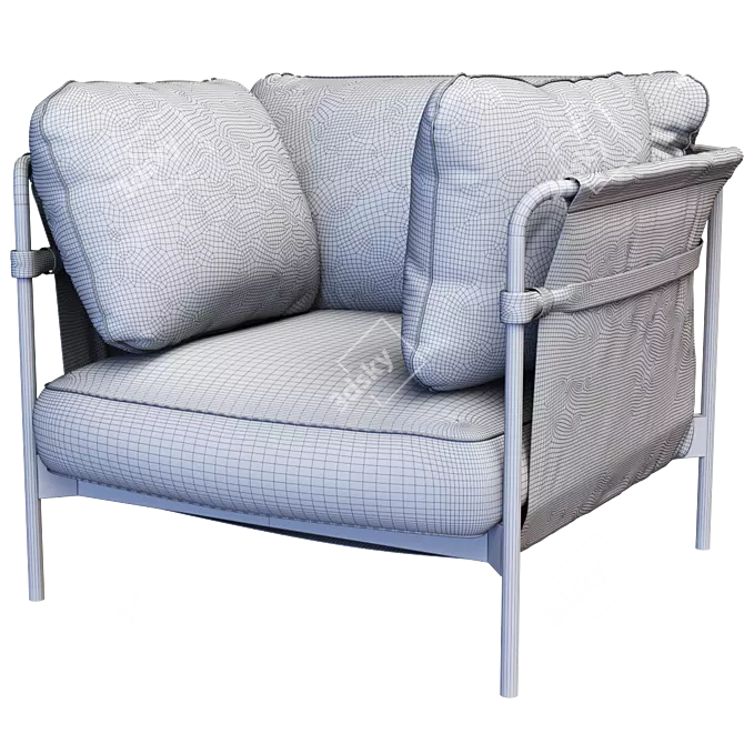 Cozy and Chic Can Armchair 3D model image 4