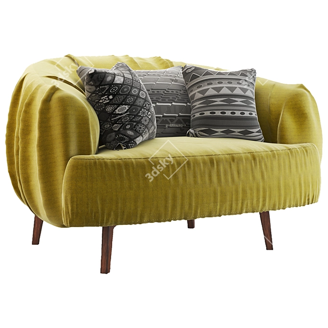 Elegant Fabric Armchair 3D model image 1