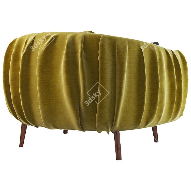 Elegant Fabric Armchair 3D model image 4