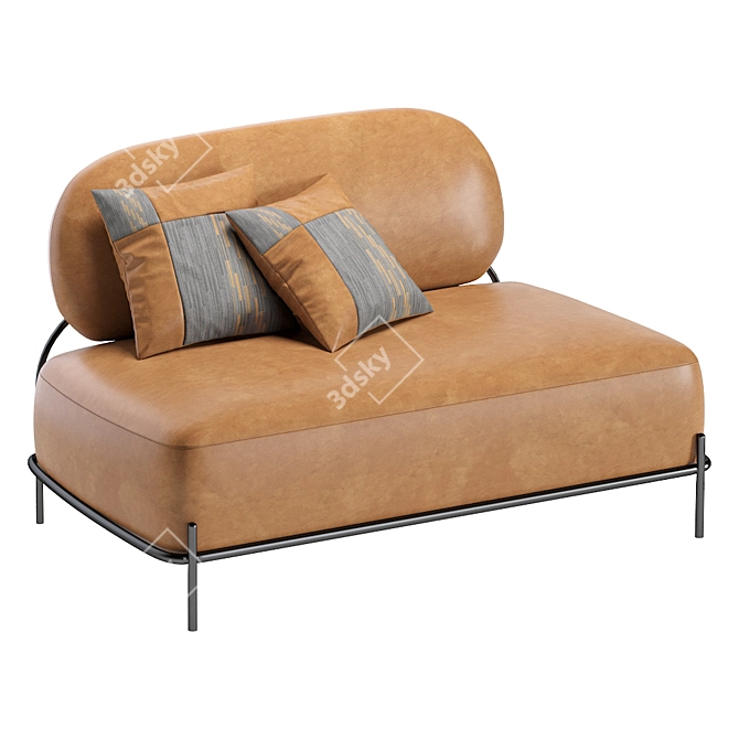 Modern Pawai Leather Sofa 3D model image 1