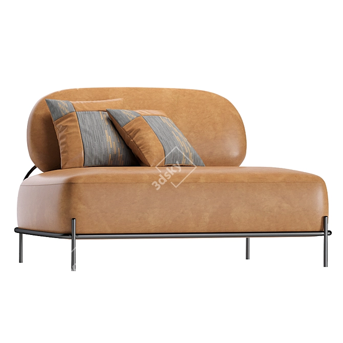 Modern Pawai Leather Sofa 3D model image 4