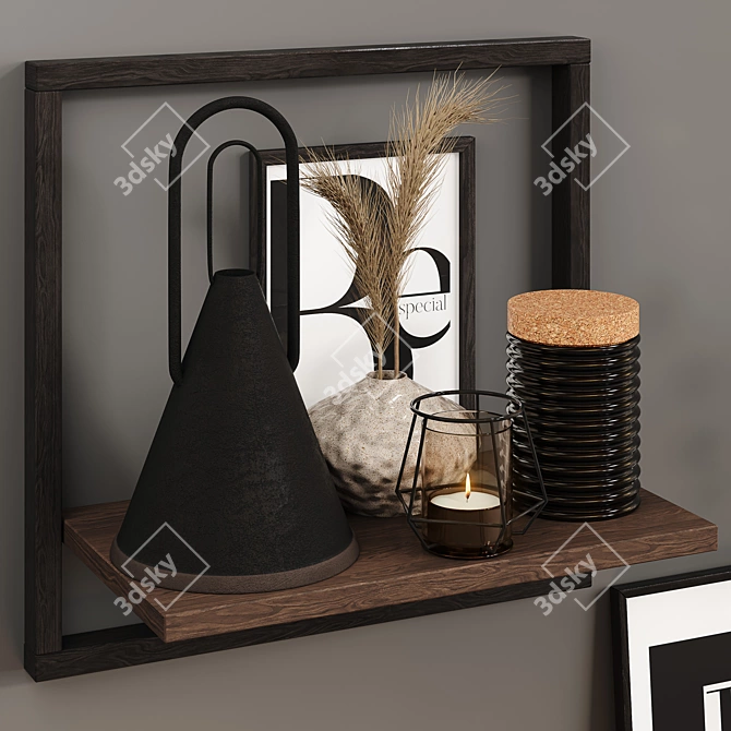 Elegant Decor Set: Vases, Bookends & Candle Holders 3D model image 2