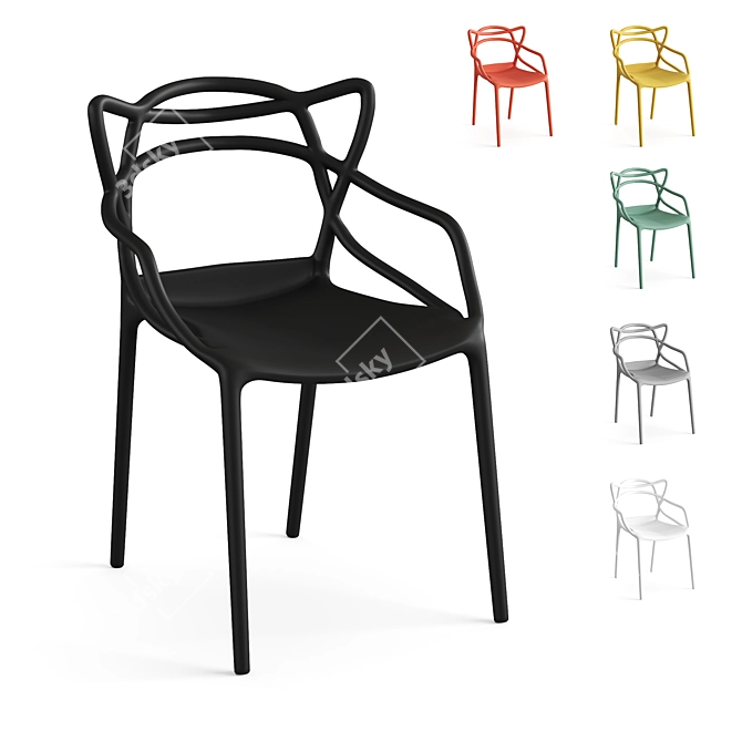 Title: Modern Kartell Masters Chair 3D model image 8