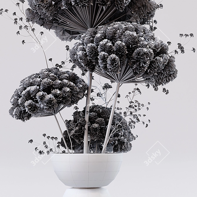 Elegant Dried Floral Arrangement 3D model image 3