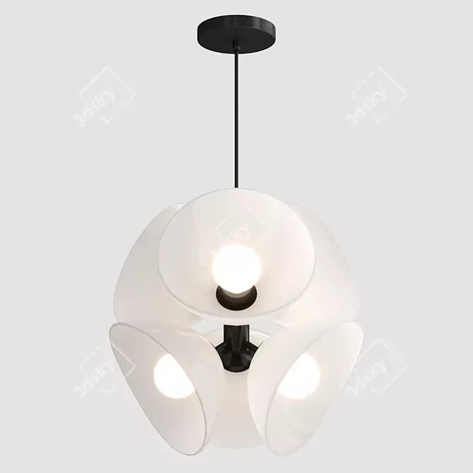 Blossoming Beauty: 6-Light Orchid Chandelier 3D model image 2