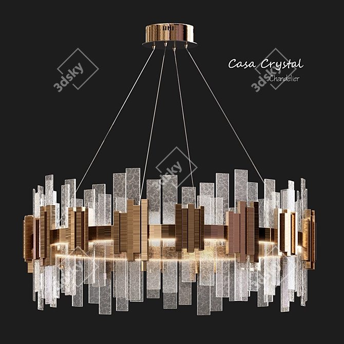 Elegant Crystal Chandelier 3D model image 1