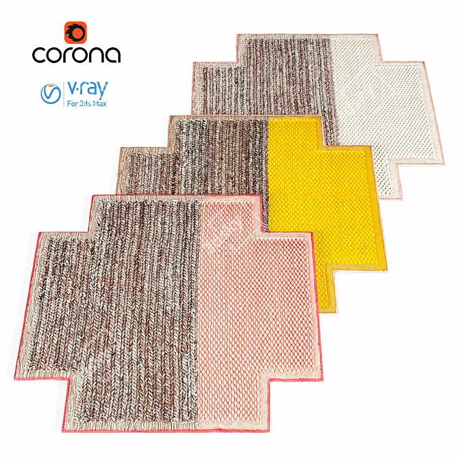 Ivory Mangas Rug - Stylish & Versatile Home Decor 3D model image 1