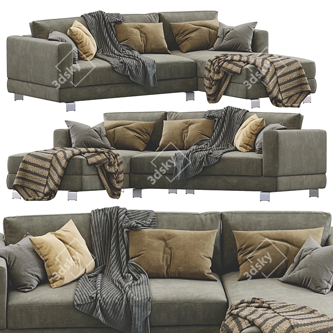 Sophisticated Milan Sofa Revamps Your Living Space 3D model image 1