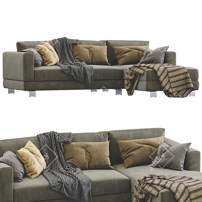Sophisticated Milan Sofa Revamps Your Living Space 3D model image 2