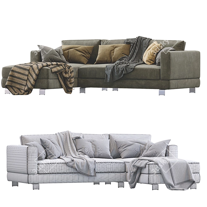 Sophisticated Milan Sofa Revamps Your Living Space 3D model image 4