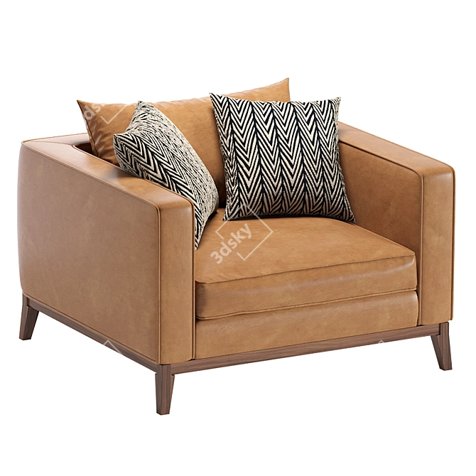 Elegant Principe Leather Armchair 3D model image 1