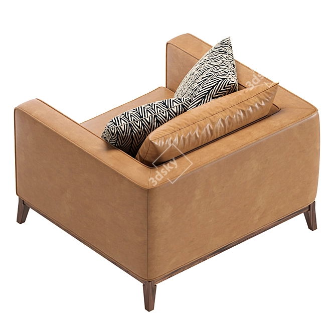 Elegant Principe Leather Armchair 3D model image 3