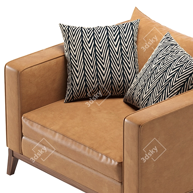 Elegant Principe Leather Armchair 3D model image 5