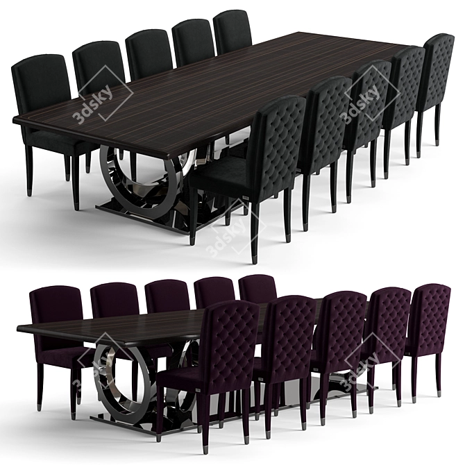 Fendi Casa Dining Set: Luxury Elegance 3D model image 1