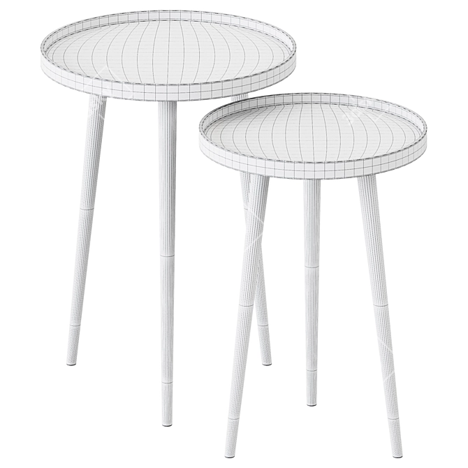 Stylish Nesting Tables by Bernhardt 3D model image 3