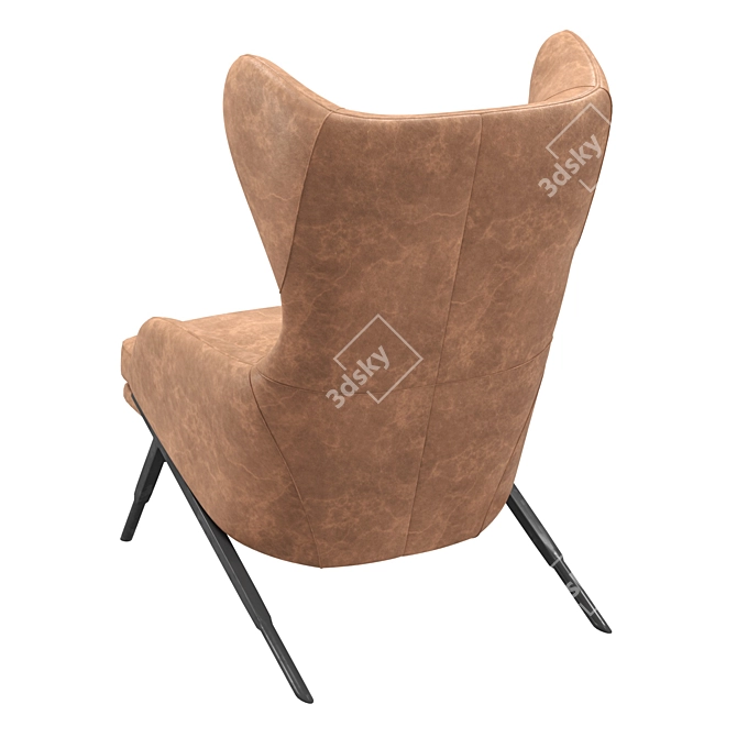 Amos Leather Accent Chair - Stylish and Elegant 3D model image 3