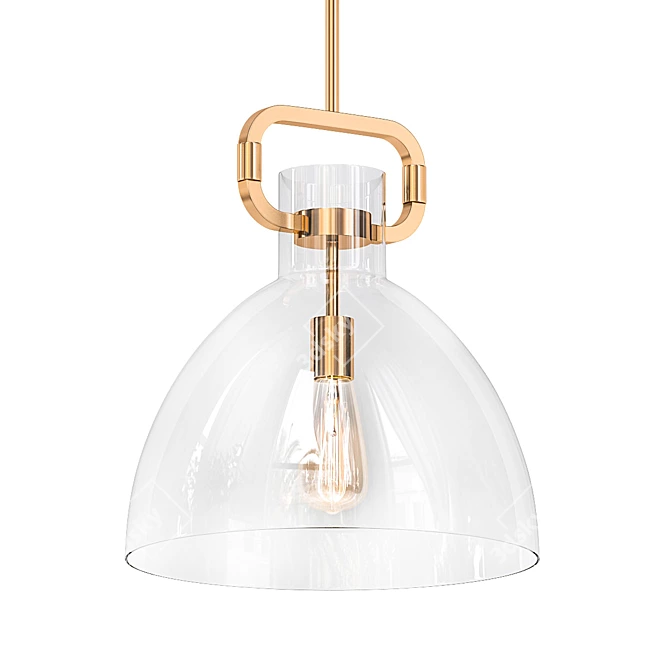 Elegant Bell Pendant Light 3D model image 1