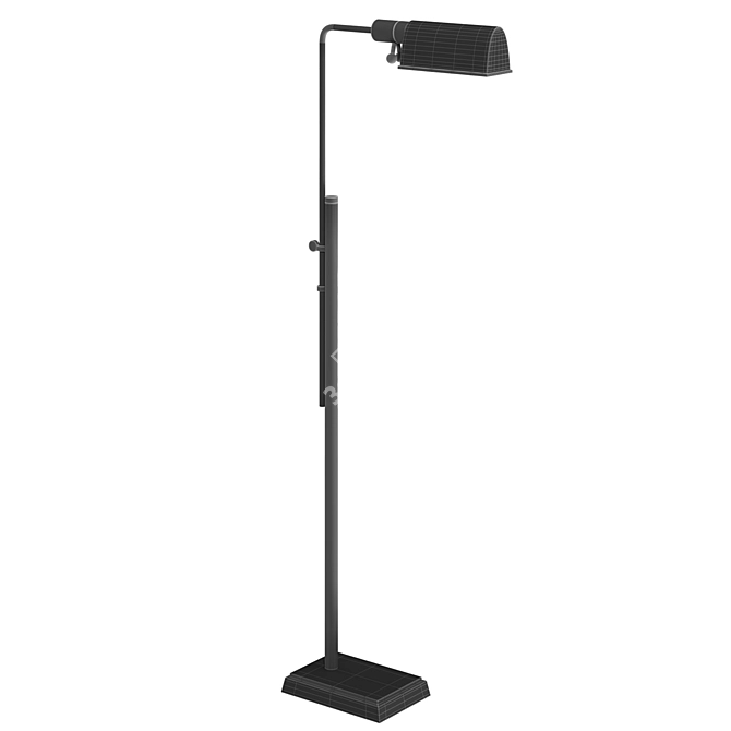 Adjustable Pask Pharmacy Floor Lamp 3D model image 4