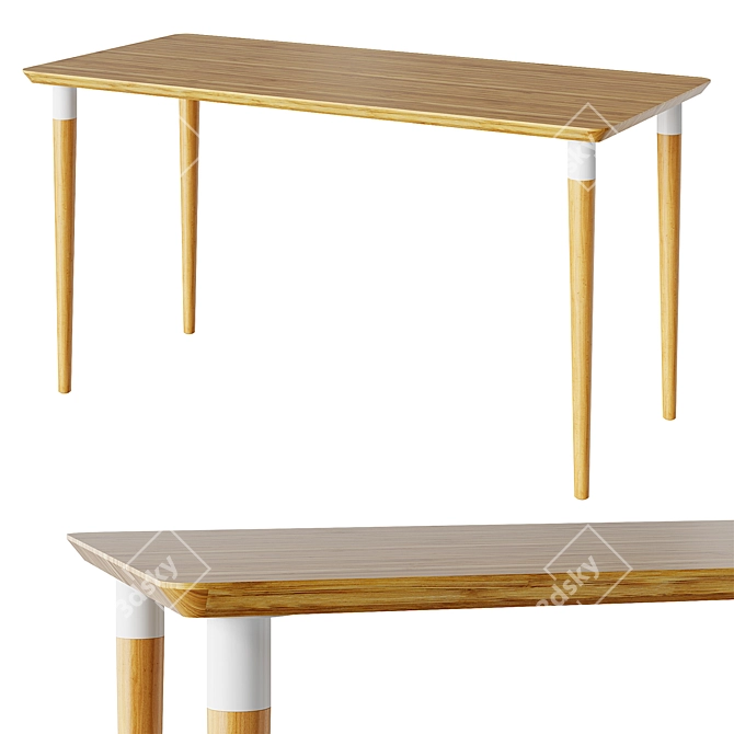 Bamboo Writing Desk 140x65cm 3D model image 1