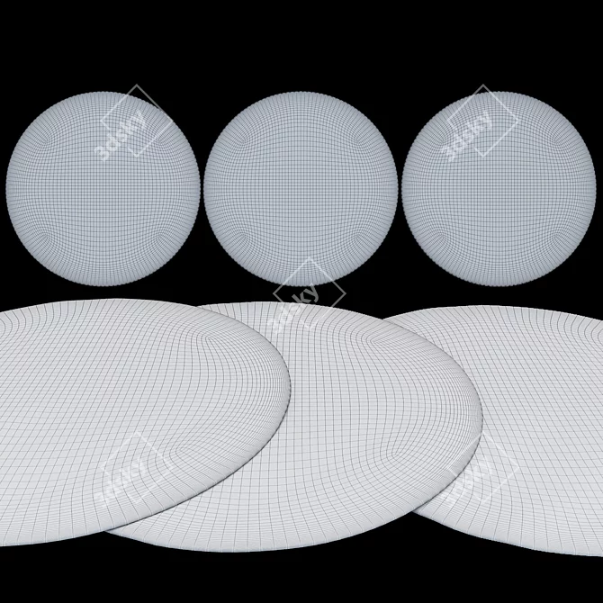 Circular Dream - Luxe Round Carpet 3D model image 2